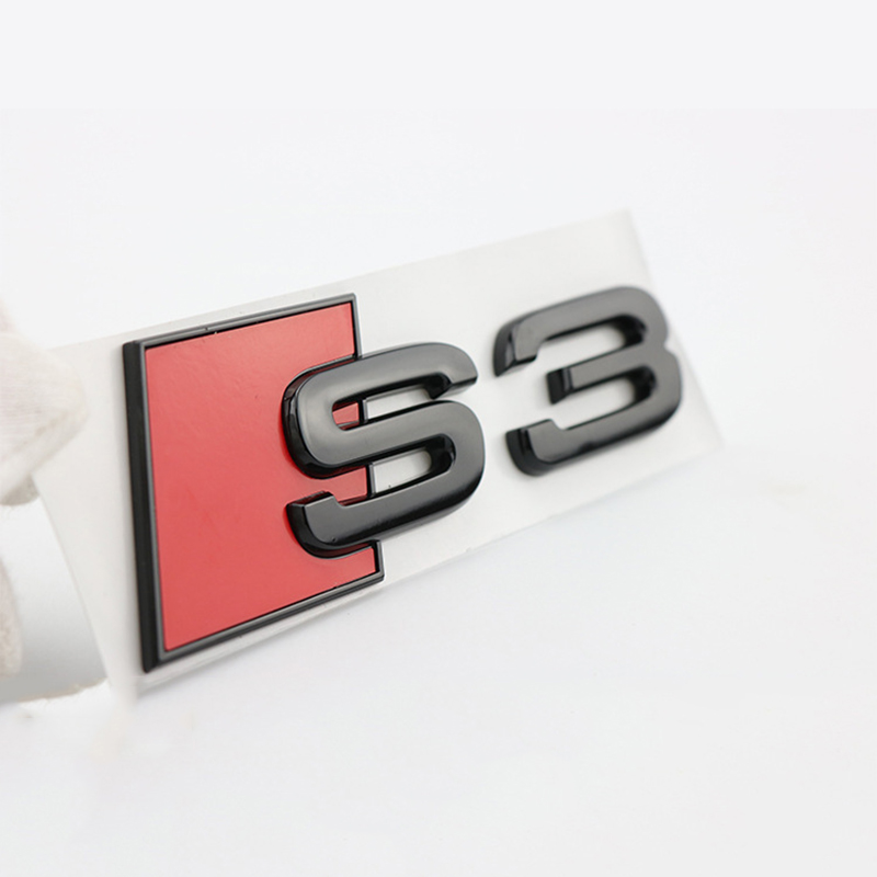 3d abs brilhante preto s logotipo tronco traseiro do carro emblema emblema decalque para audi s3 s4 s5 s6 s7 s8 adesivo accrssorie