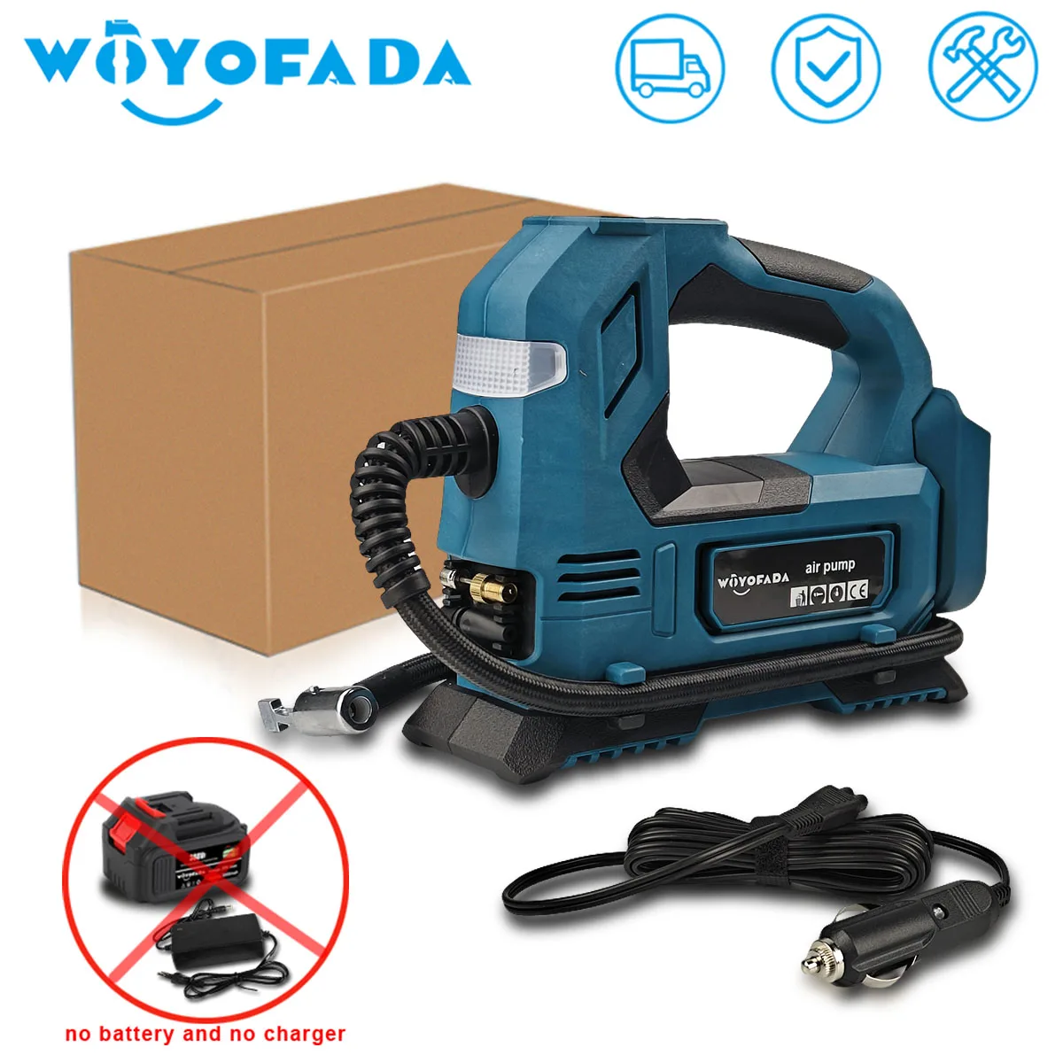 Cordless Electric Air Pump For Car Bicycle Tires Balls Portable Car Tire Inflator Air Compressor For Makita 18V Battery