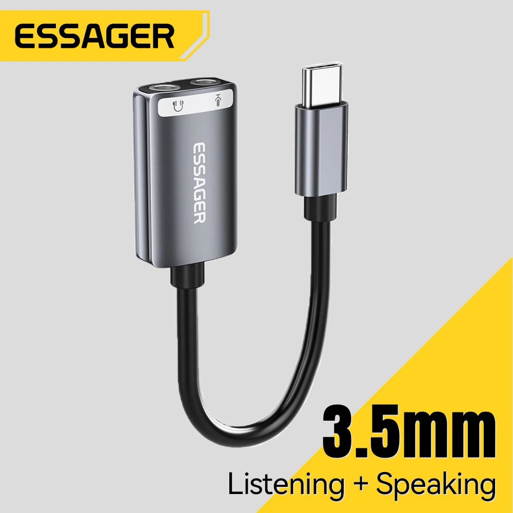 Tarjeta de sonido USB Essager, adaptador USB externo de 3,5mm, auricular, micrófono, altavoz, interfaz de Audio para PS4, ordenador portátil, tarjeta de sonido