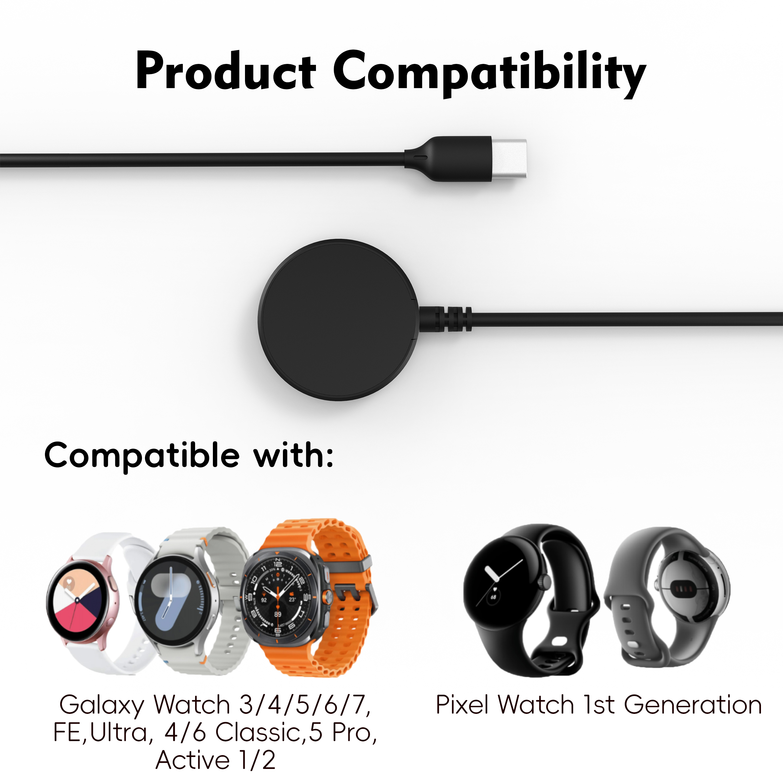 Watch Whiress charger for Galaxy Watch Charger Cable for Galaxy Watch 3/4/5/6/7 Ultra 4/6 Classic  5 Pro Active 1 /2