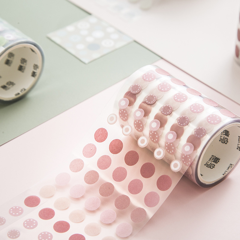 1 ロール PET 和紙テープ ソルトシリーズ 学生 DIY 文具デコレーションステッカー カップ、携帯電話、ラップトップ、スクラップブックに最適