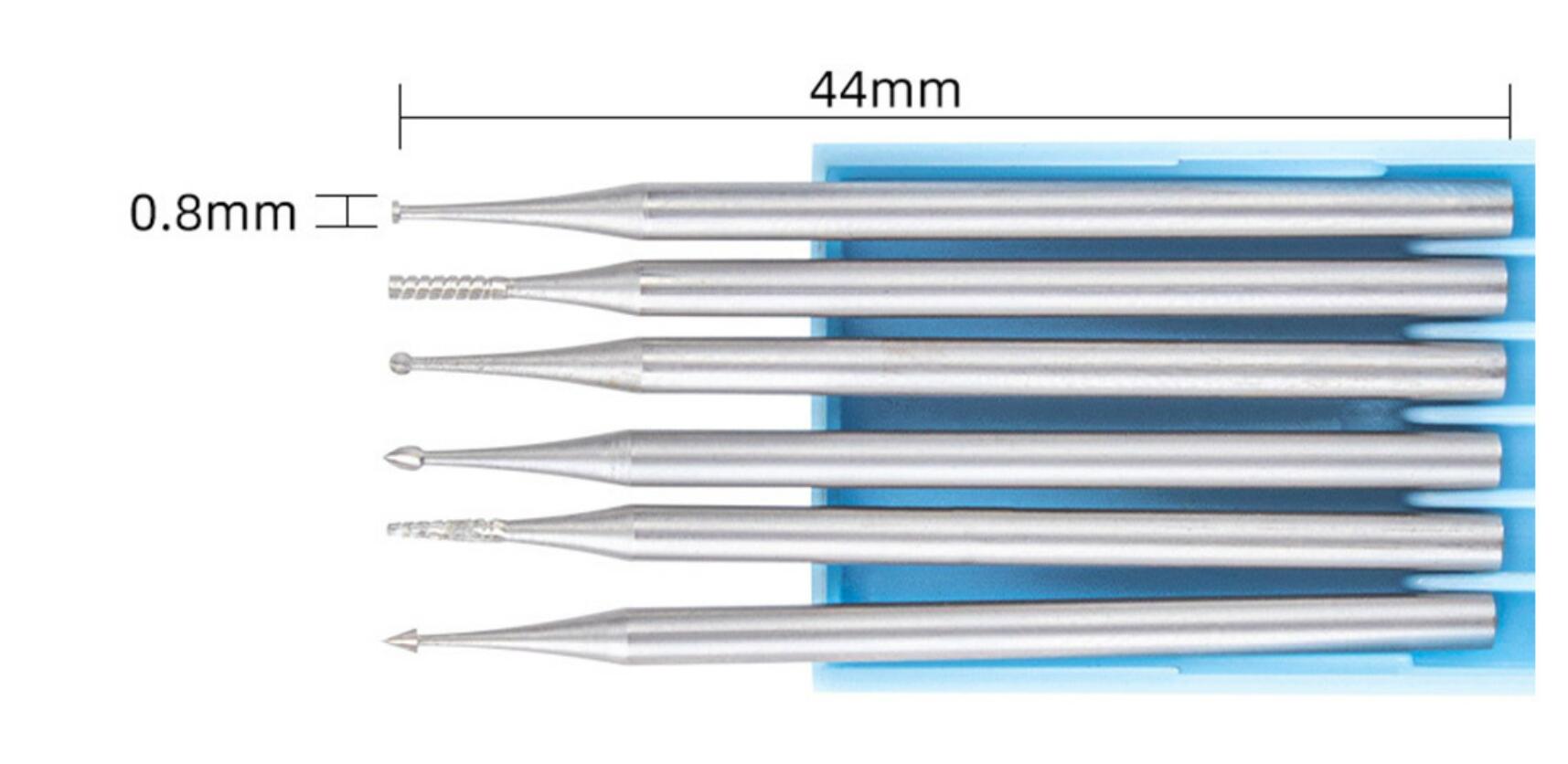 6 ชิ้น/เซ็ต 2.35 จับเหล็กทังสเตนแกะสลักเครื่องตัดไฟฟ้า Hollow ใหม่ 204 Threading Machine Olive Core แกะสลักตัด 0.7-2.3 มม.