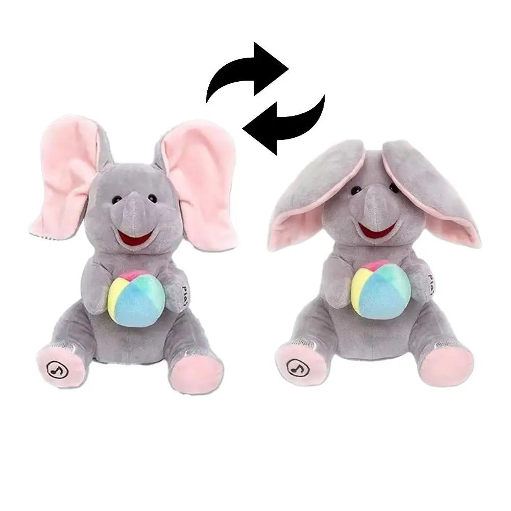 Hide-and-seek Elephant Plush Toy Animated Elephant Toys Plush Singing Elephant With Ears Moving Interactive Toys Gifts For Baby