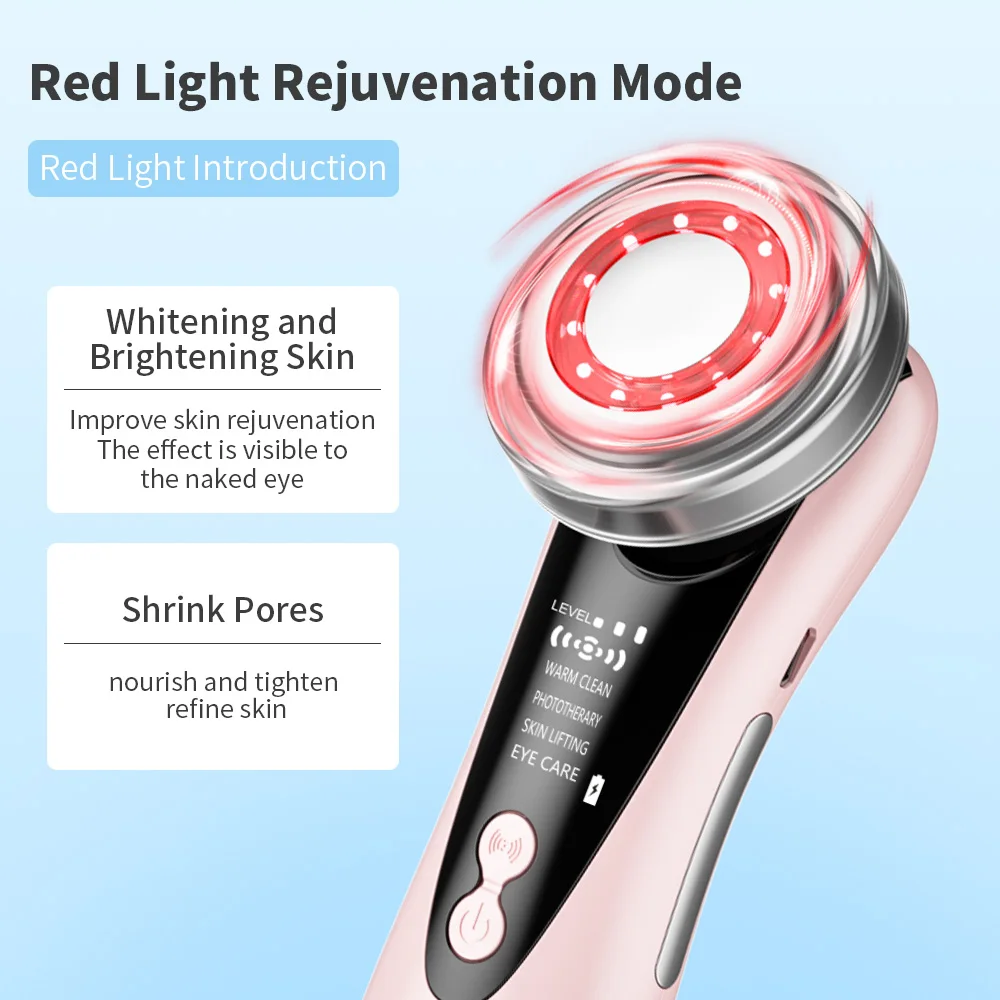 EMS Micro Current อุปกรณ์ยกการสั่นสะเทือน LED Face Skin Rejuvenation ริ้วรอย Remover Anti-Aging อุปกรณ์ความงามบนใบหน้า