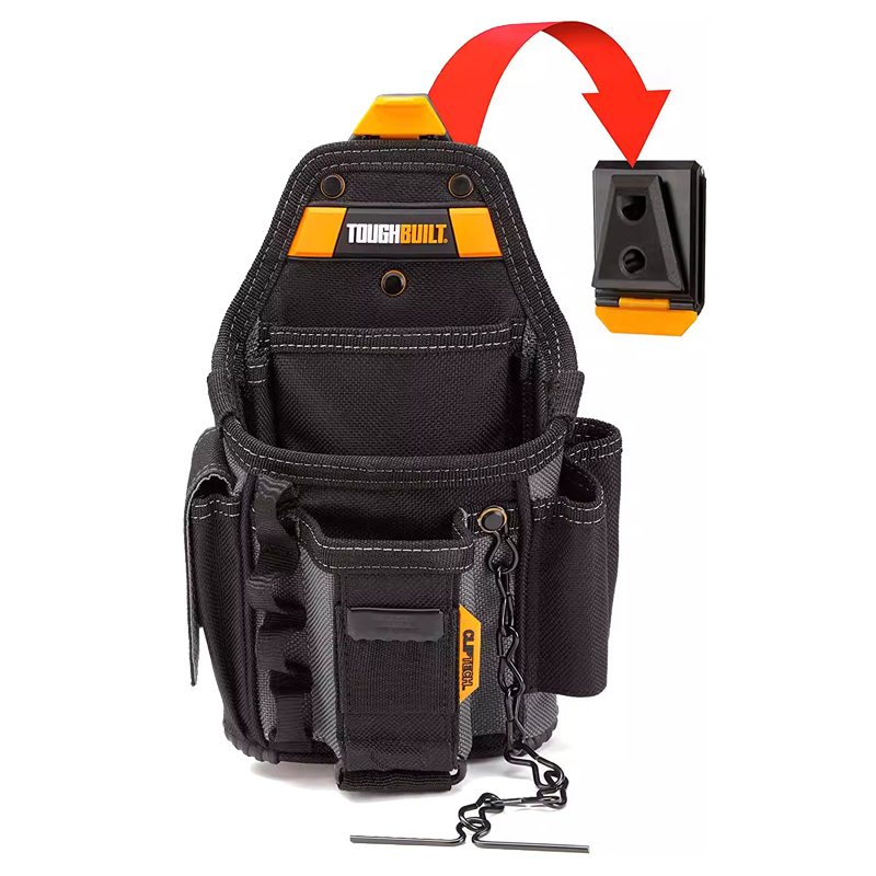 TOUGHBUILT TB-CT-34 Pequena bolsa para eletricista ajustável 13 bolsos com kit de ferramentas de armazenamento de construção robusto de 6 camadas