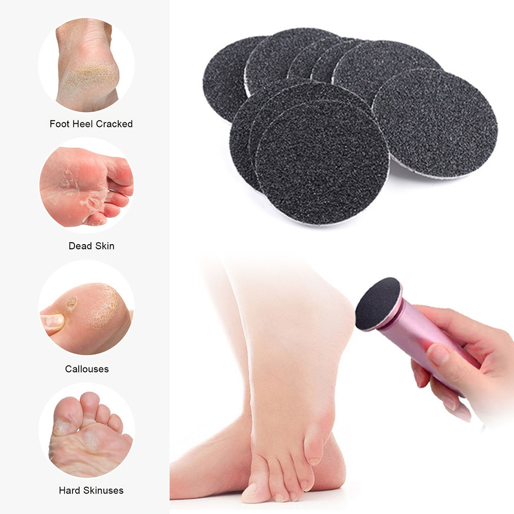 60pcs Replaceable Sandpaper Disc Cuticle Callus Remove Tool For Electric Foot File Callus Hard Remove Dead Skin Pedicure Tool