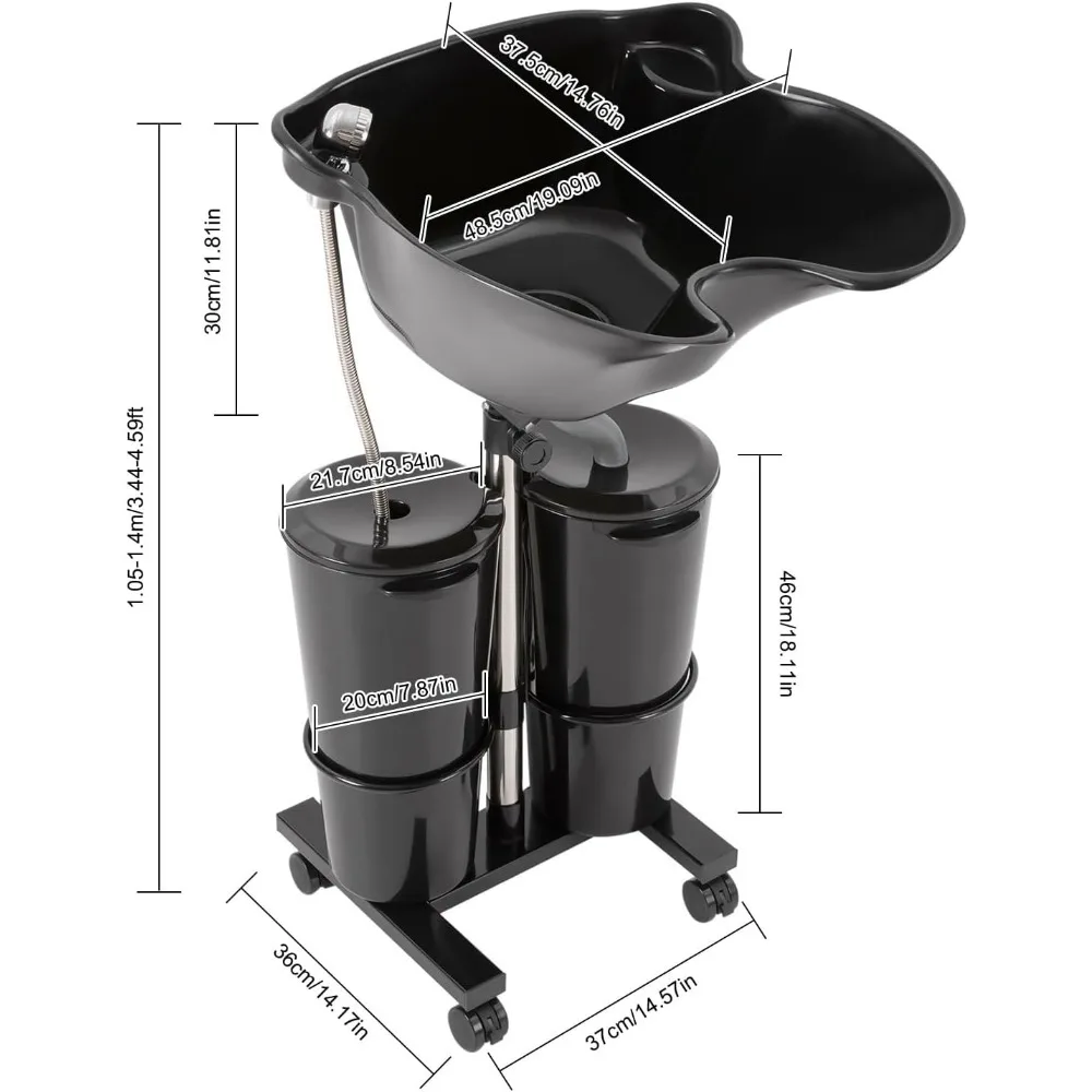 Lavabo per shampoo portatile con 2 secchielli d'acqua Lavabo per salone Lavabo mobile Lavabo per capelli Adatto per case Saloni di parrucchiere