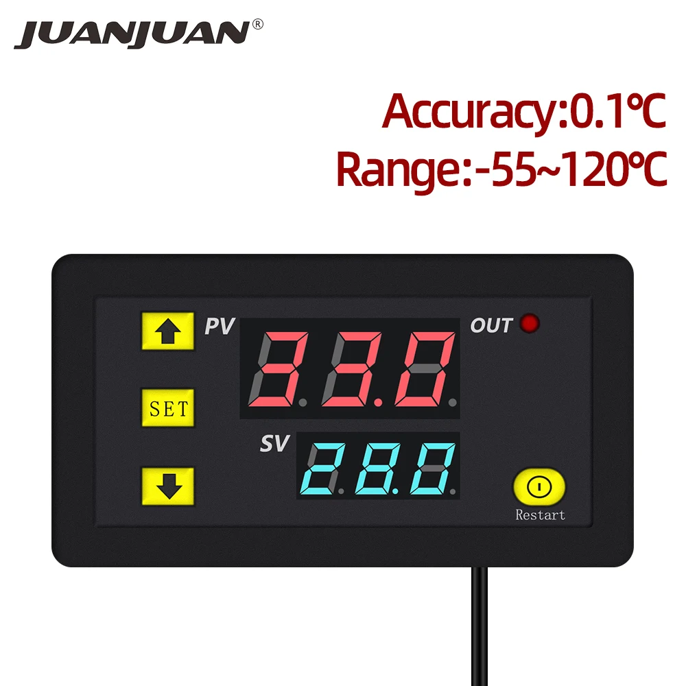 W3230 Thermostat ไมโครคอมพิวเตอร์อุณหภูมิ DC 12V AC 110V 220V 20A พร้อมเครื่องทําความร้อนเครื่องมือควบคุม