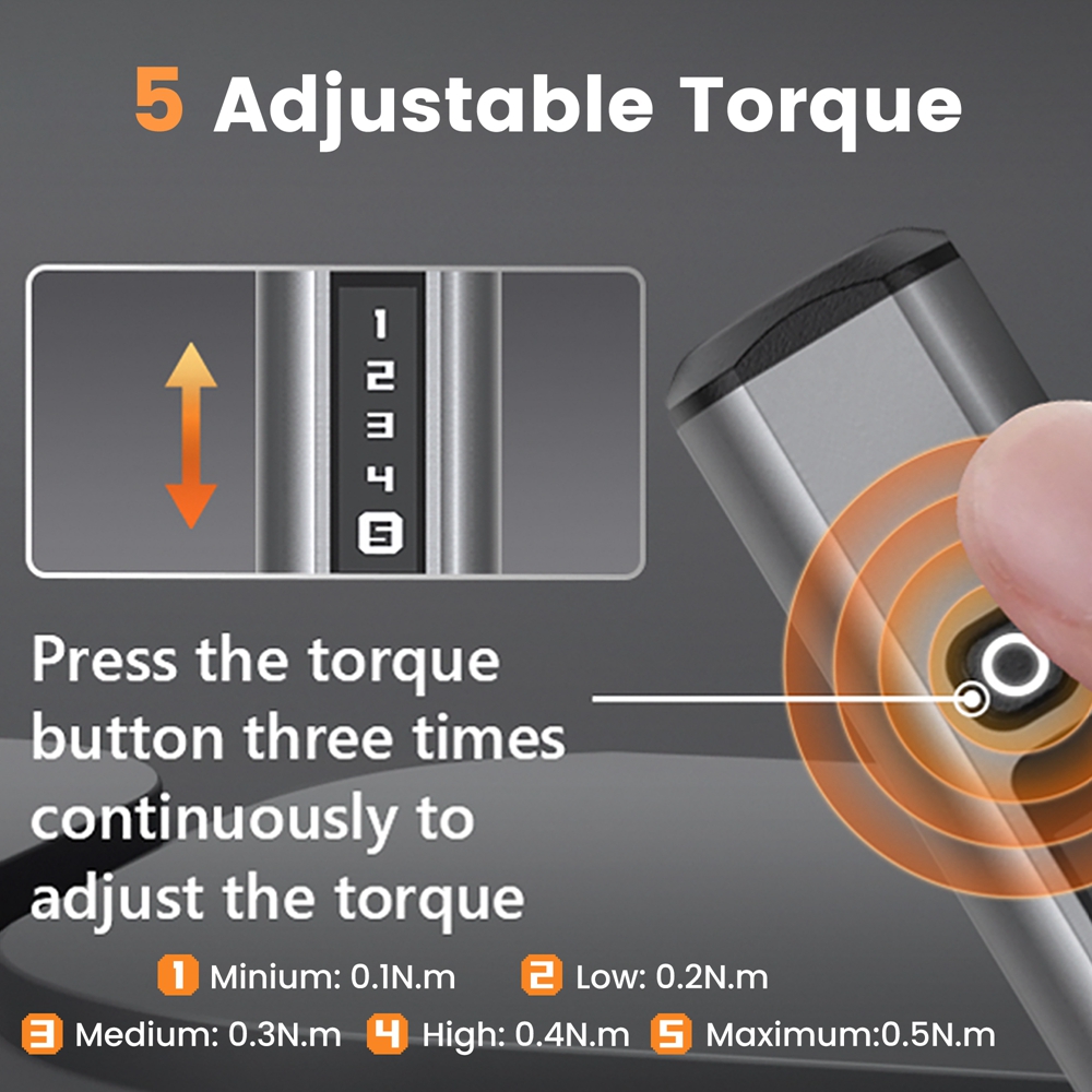 Mini-Elektroschrauber-Set mit 72 magnetischen Bits, 5 Gänge, Drehmoment, OLED-Display, wiederaufladbares Akku-Schraubendreher-Set, SES Neu