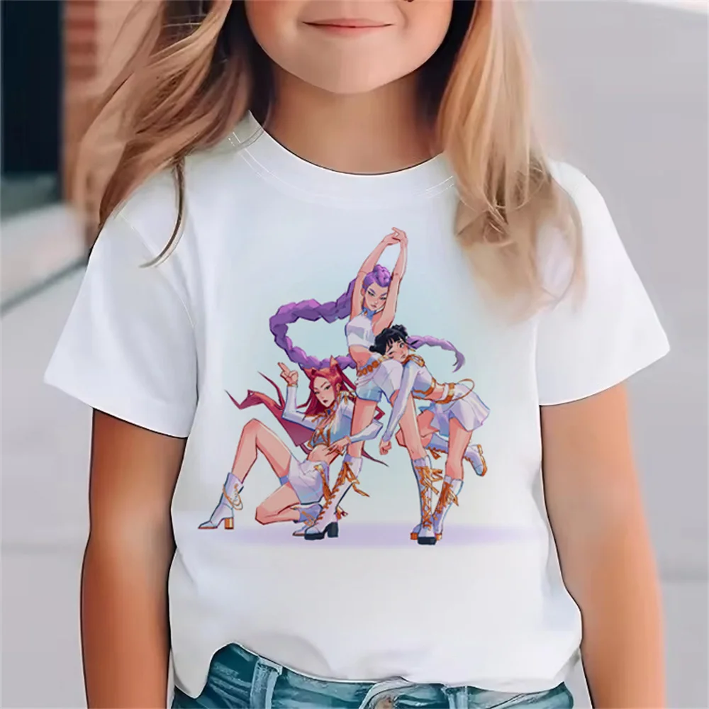 Camiseta de película de moda para niños, camiseta de cazadores de demonios KPop, regalo divertido para fanáticos, camiseta de cazadores de demonios k-pop, camiseta fresca para niñas
