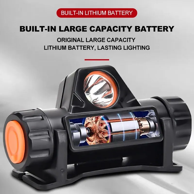 Q5 COB Lampada frontale a LED Potente batteria 18650 incorporata Faro da pesca da campeggio esterno Dimmerazione continua