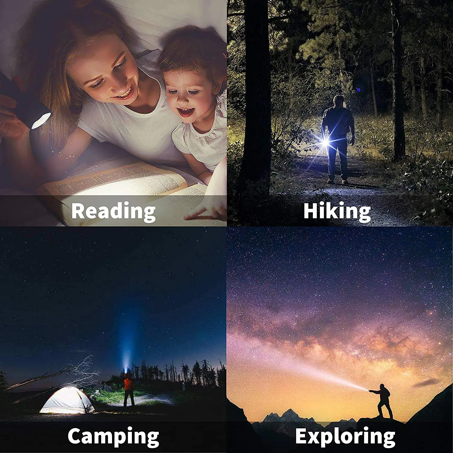 Potente linterna LED, linterna portátil de aleación de aluminio, recargable por USB, luz de Flash táctica para acampar al aire libre