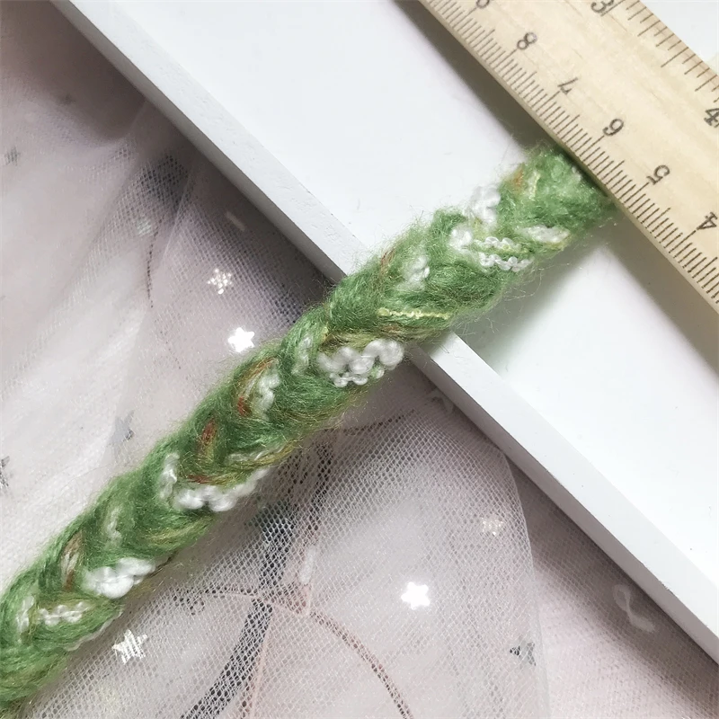 ชุดสีเขียวทวีตขอบกระเป๋าเสื้อผ้าลูกไม้ชุดใหม่แขนทอแบบ DIY อุปกรณ์เสื้อคอโปโลเสื้อริบบิ้นประดับสายรัด