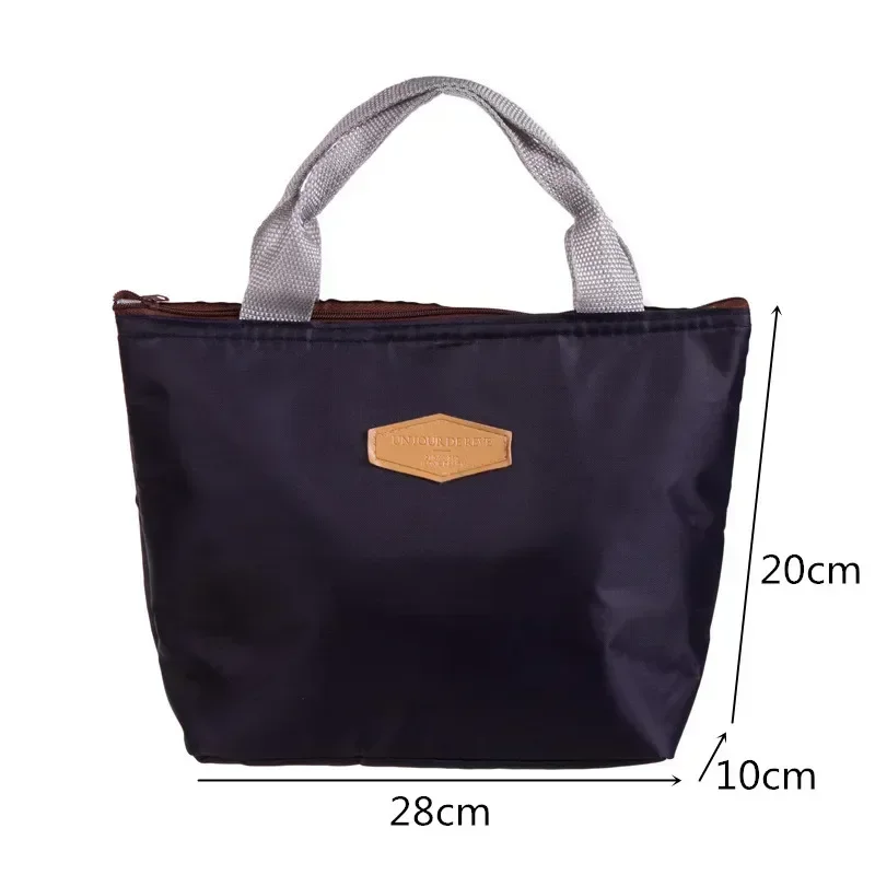 Lunchbox Camping Picknick Mittagessen Tasche Einfarbig Tragbare Isolierte Gekühlt Kalte Lebensmittel Kühler Thermische Tasche Handtasche Heißer