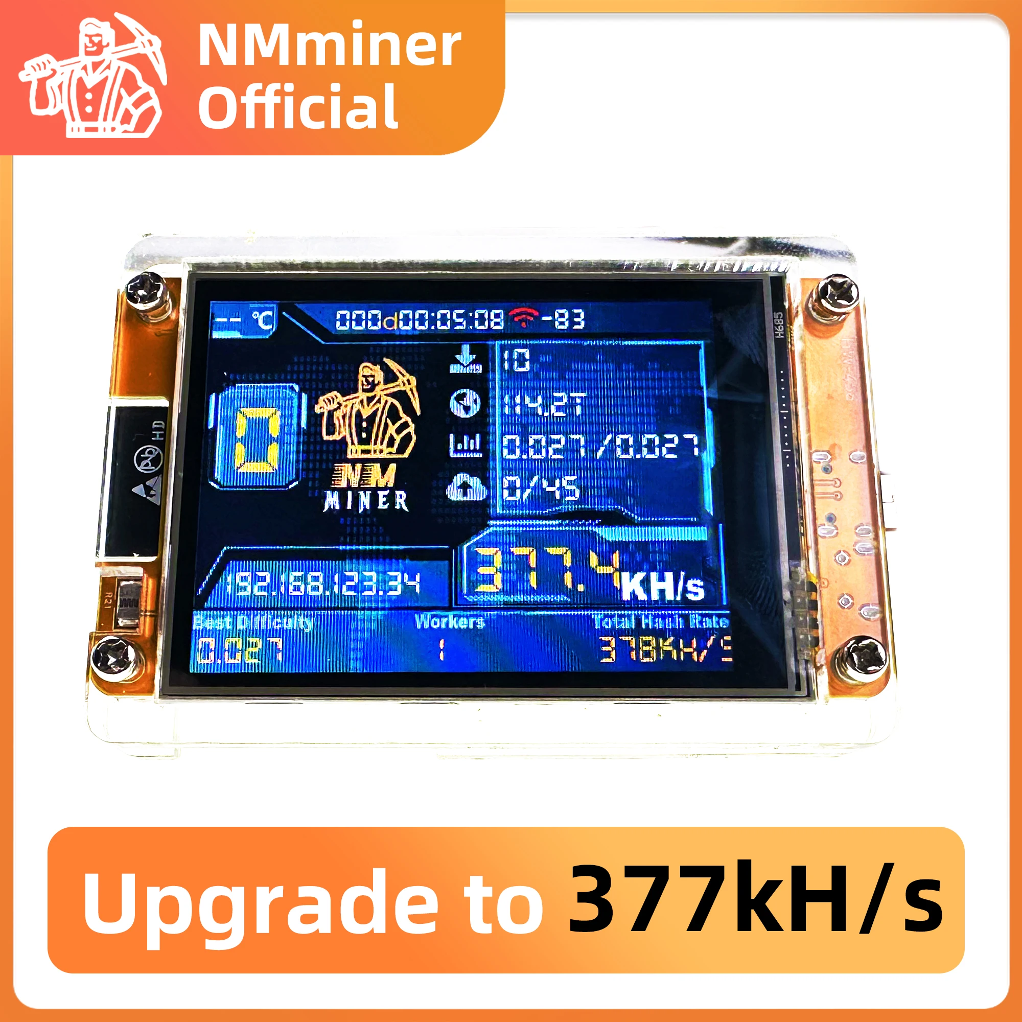 NMMiner NerdMiner CYD Hashrate 377KH/s Lucky Miner ESP32-2432S028 2.8 นิ้วราคาถูก Yello จอแสดงผล Crypto Solo หวย Bitcoin DROOM