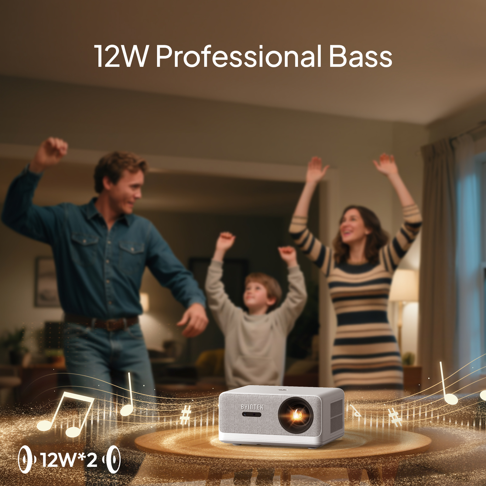 Byintek-フルHD1080pプロジェクター,4K,Bluetooth,wifi 6互換,LOVE-U14 ANSI,オートフォーカス,ホームシアター,1080