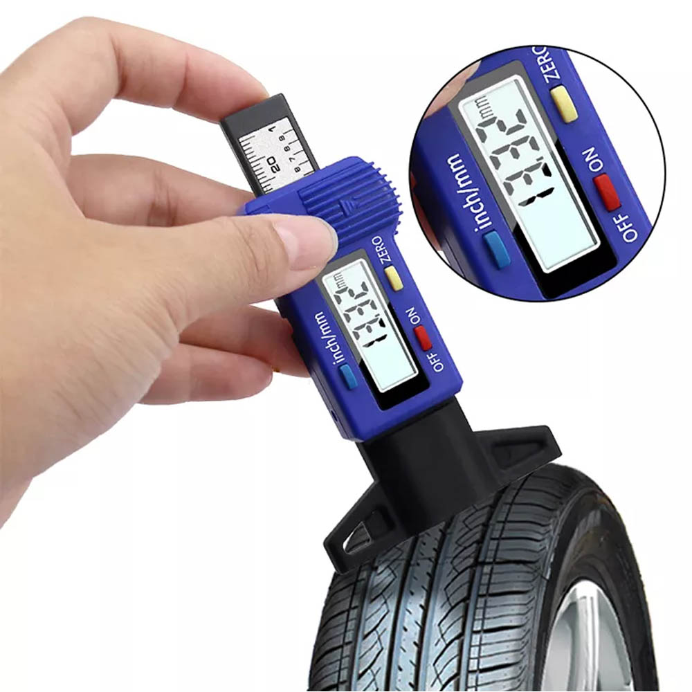 Digital Tire Tread Depth Gauge 0-25mm LCD Car Auto Tyre Wear Detection Measuring Tool High Precision Monitoring Meter