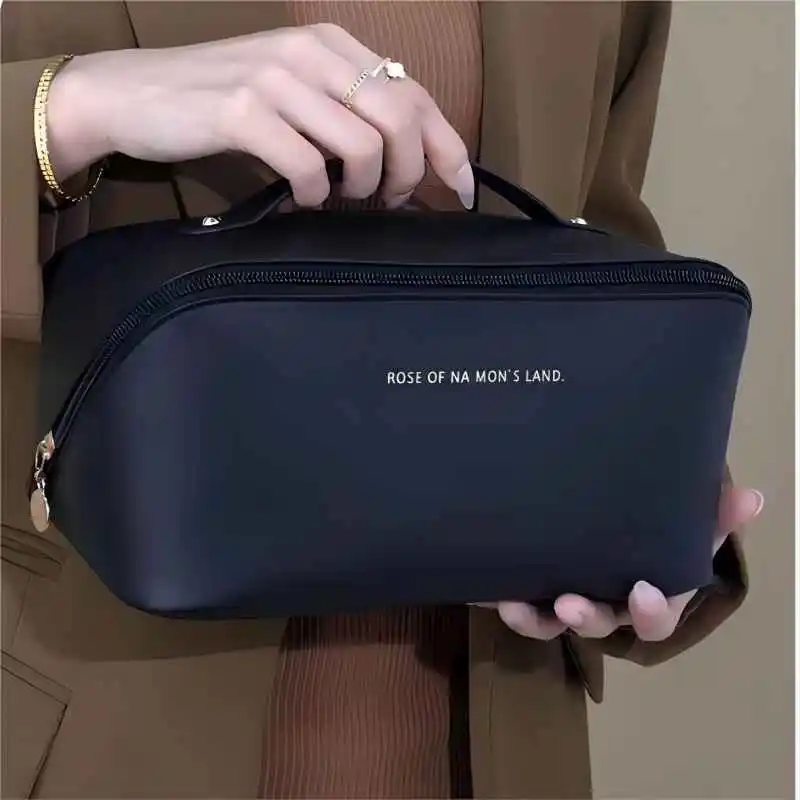 대용량 휴대용 Pu 고급 화장품 가방, 다기능 세면 용품 보관 베개 가방, 가정 여행용, 1PC