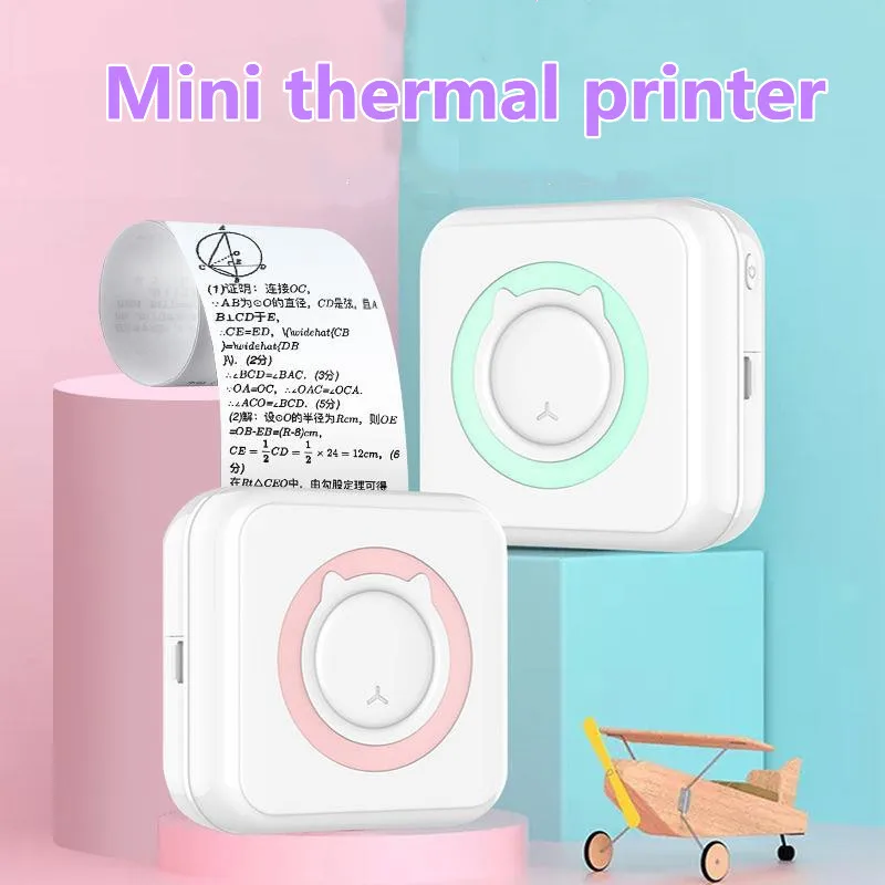 Meow Mini Máy In Nhãn Nhiệt Di Động Máy In Dán Giấy Inkless Không Dây Impresora Portátil 200Dpi Android IOS 57Mm