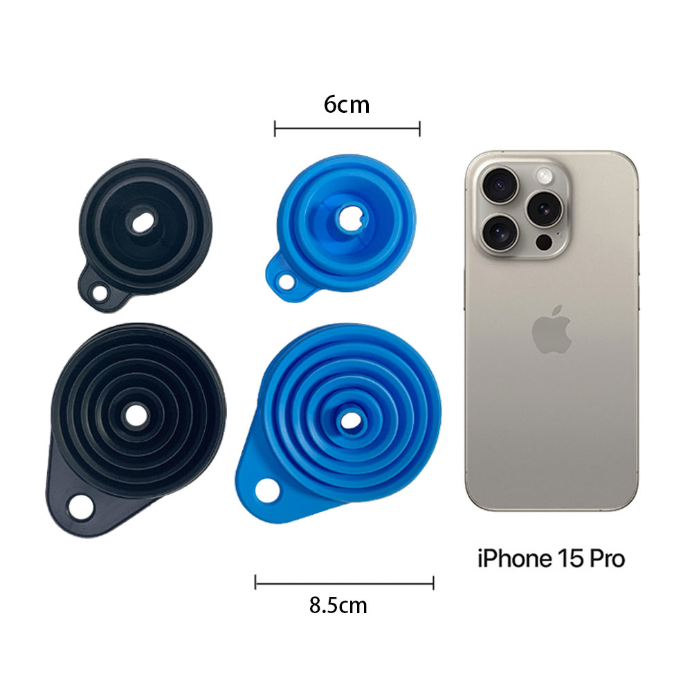 2 個折りたたみ車エンジン漏斗シリコーン液体漏斗ワッシャーエンジンオイルガソリン変更ツールオートバイ車のアクセサリー