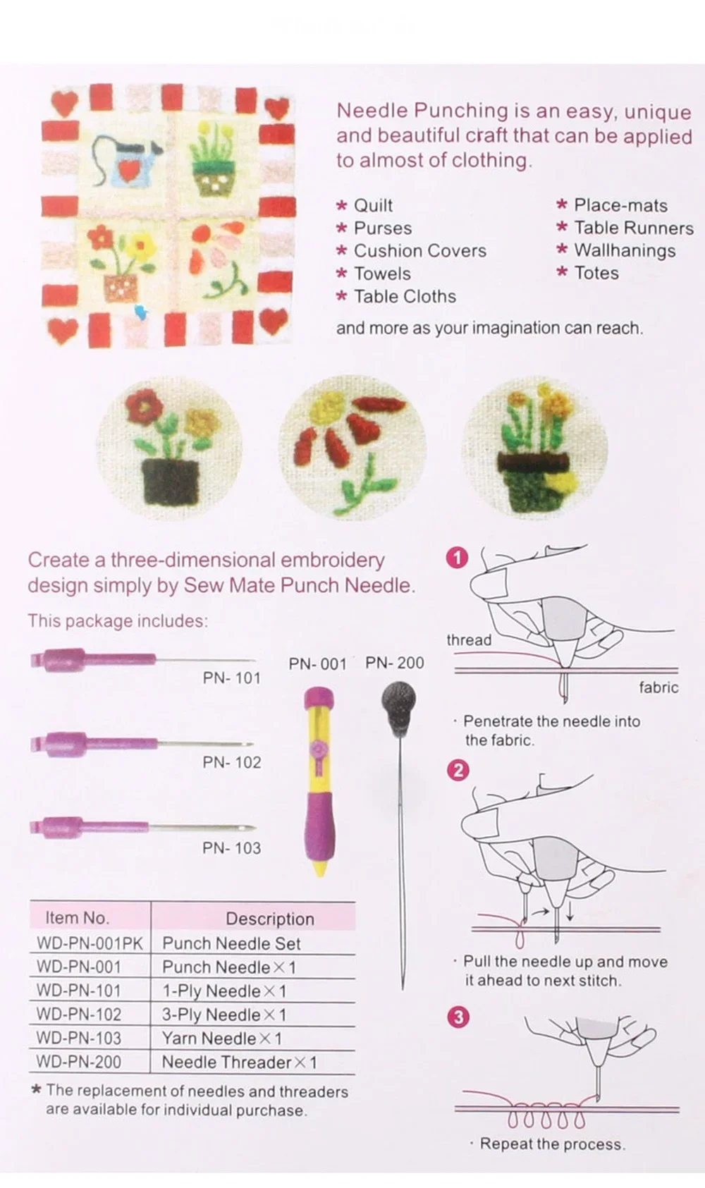 50 สีเย็บปักถักร้อย 3 เข็ม 2 Threaders Craft เครื่องมือ Punch เข็มชุดเย็บปักถักร้อยหัตถกรรมเครื่องมือสําหรับ DIY เย็บ