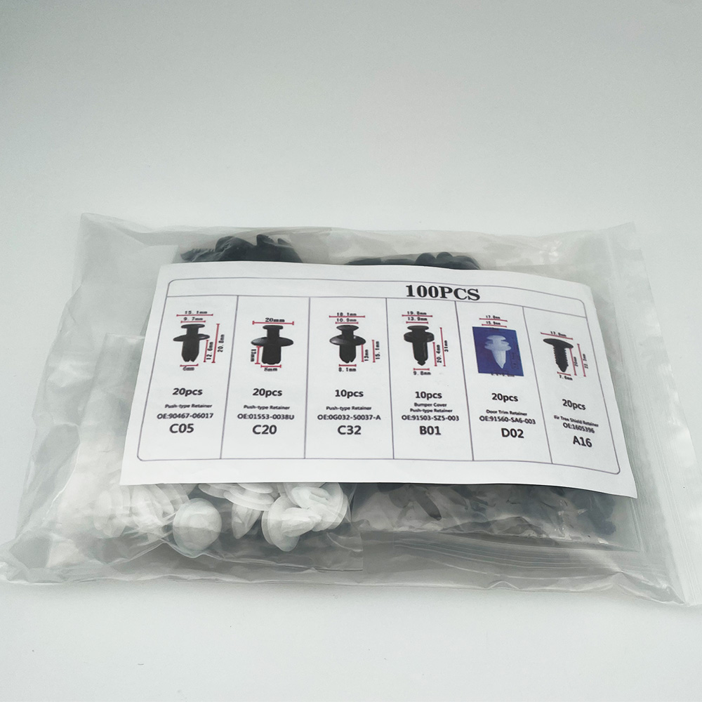 Clips de retención de coche de 6 tamaños, Kit de sujetadores de plástico, Clip de Panel embellecedor automático, juego de remaches de parachoques de carrocería de coche mixto, accesorios para coche de 100/50 Uds.