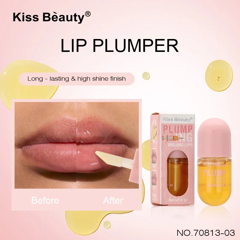 Aceite voluminizador de labios de larga duración, suero potenciador de volumen instantáneo, brillo de labios de colágeno, aumento de volumen cosmético Sexy