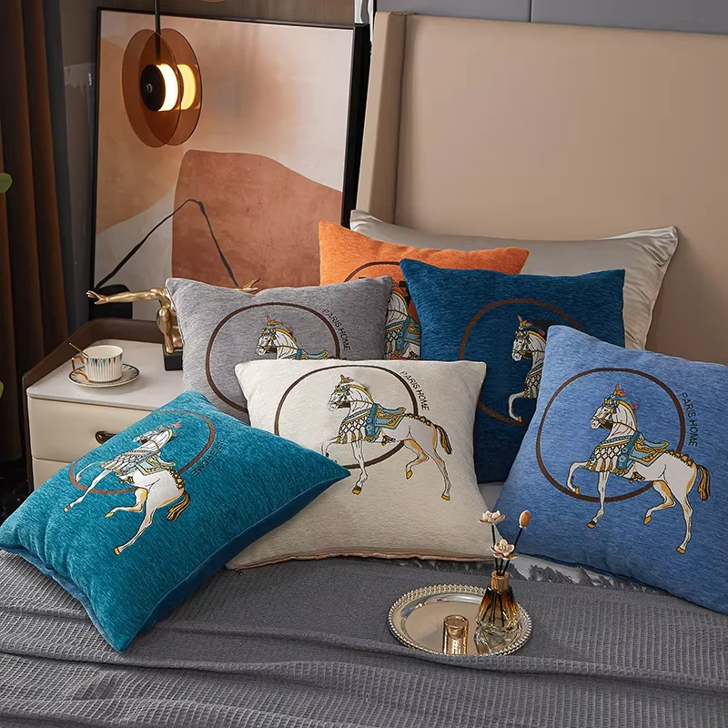 Croker Horse 45cm fundas de cojín paquete de 1 Uds bordado de caballo de lujo estilo moderno fundas de almohada para sofá nuevo