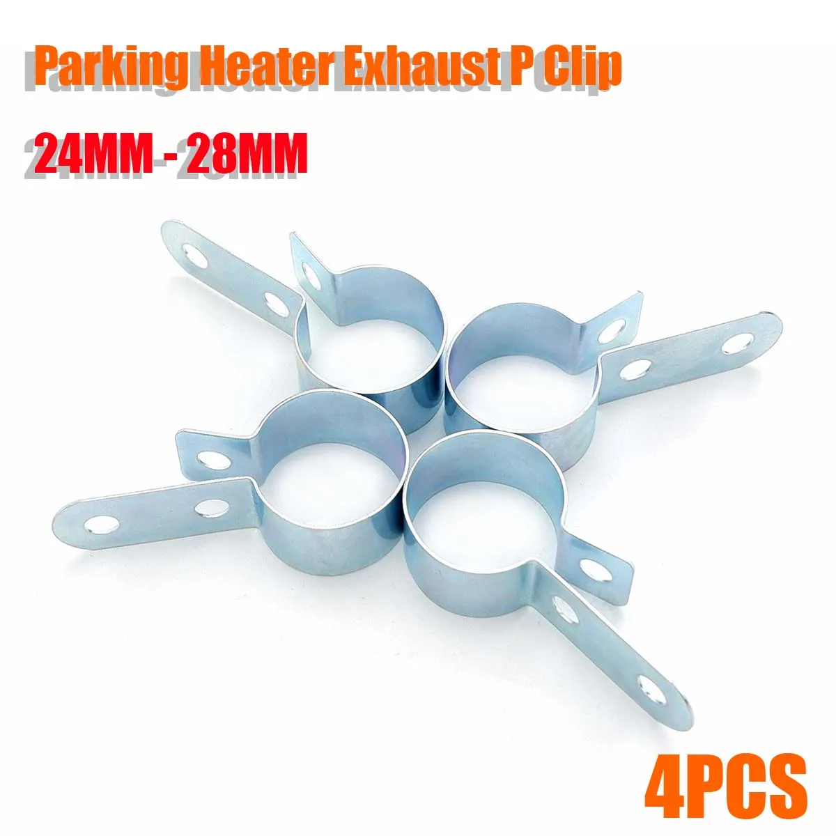 4 Uds 24mm-28mm calentador de aire diésel tubo de escape P Clip abrazadera soporte de acero apto para coche camión VAN Camper