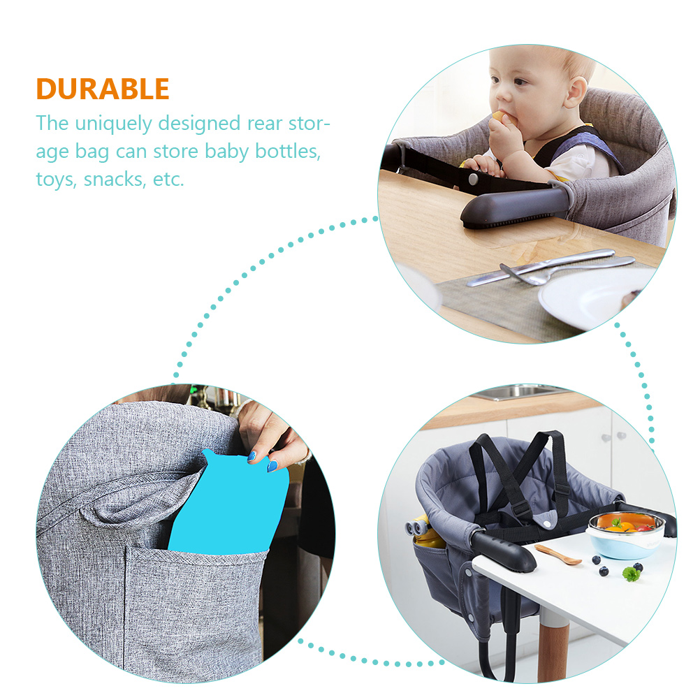 Baby Dining Table and Chairs High Portable Fast Feeding Seats Hook on Clip Oxford Cloth Plastic Attachable Travel