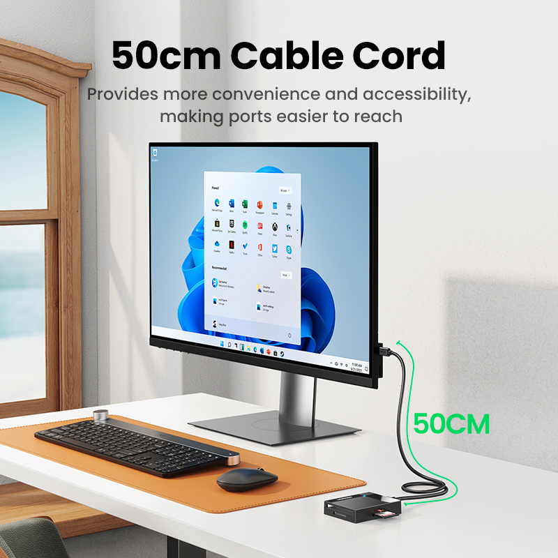 Ugreen-マイクロSDカードリーダー4-in-1,usb3.0/USB-C,pf cf,コンパクト,マルチotg,ラップトップ用アダプター