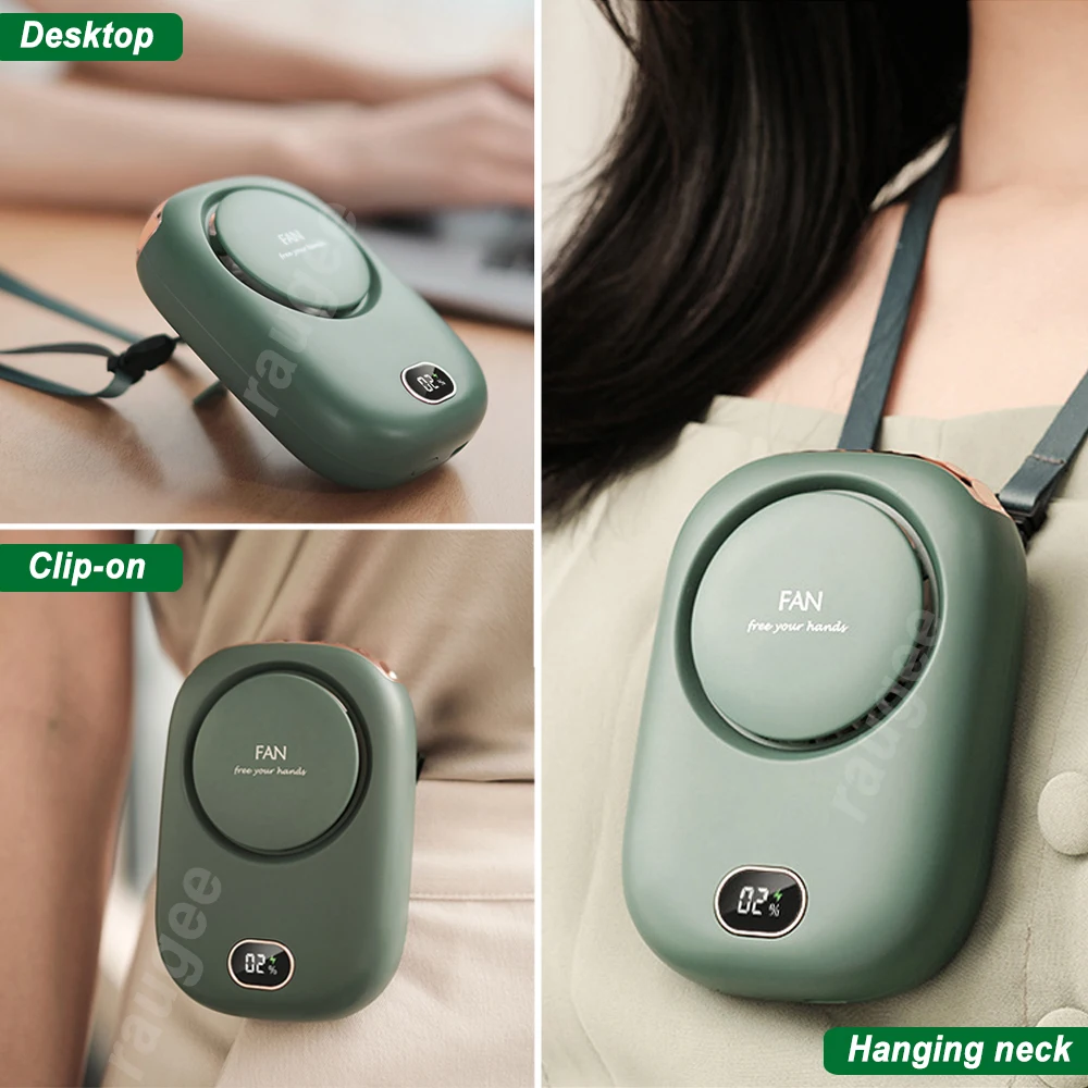 Tragbarer Mini-Ventilator, Taillenclip-Ventilator, wiederaufladbar, hängender Halsventilator, Outdoor, Camping, Taillenventilator, USB, kleiner Kühl-Taschenventilator für Reisen