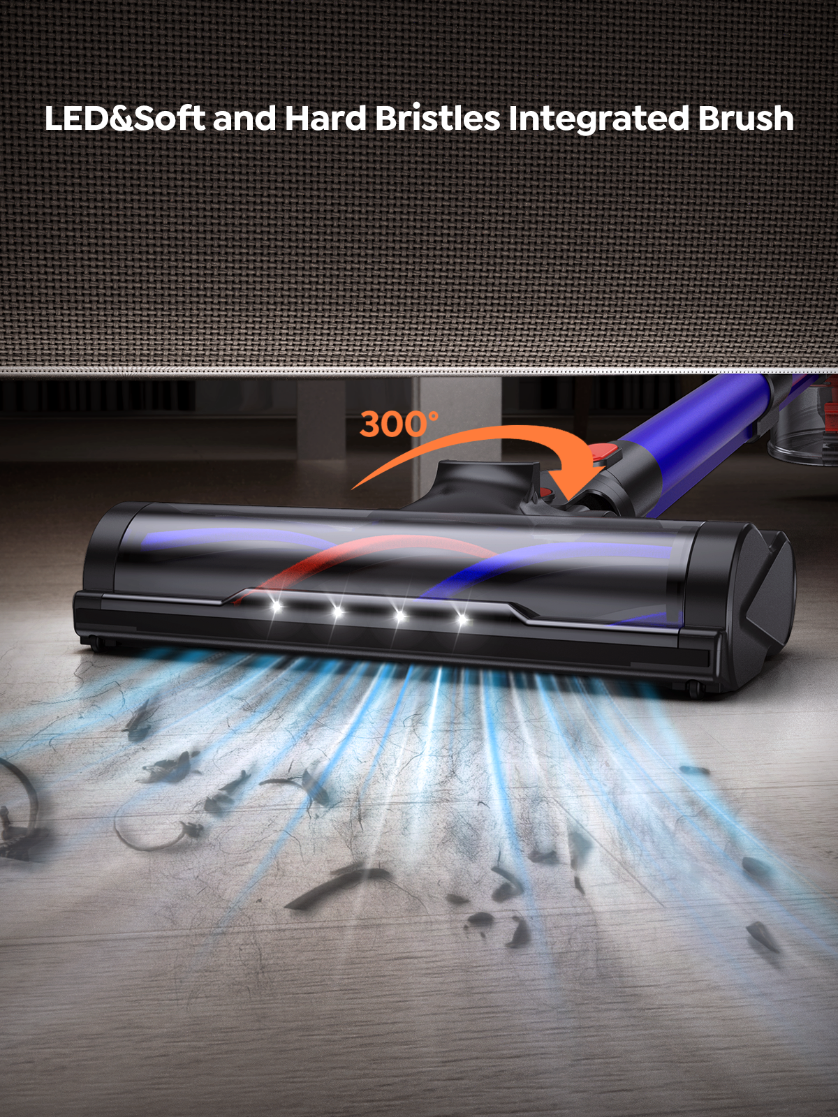 Aspirador sem fio Buture JR400 com tela sensível ao toque, eletrodoméstico inteligente portátil, tapetes e cabelos, 38000Pa, 450W, 55 Mins