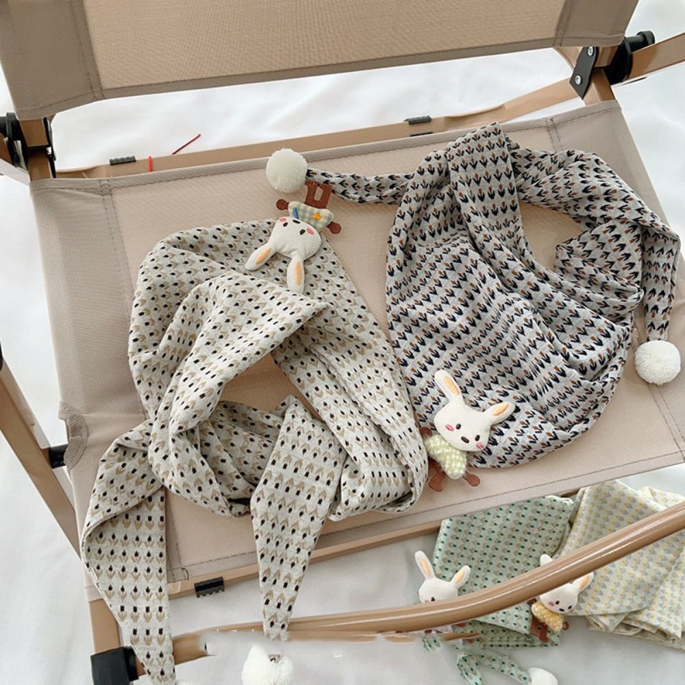 Casual Thin Cute Kids Scarf Cute Rabbit Cotton Children's Neckerchief Comfortable To Wear Print Baby Bibs Autumn