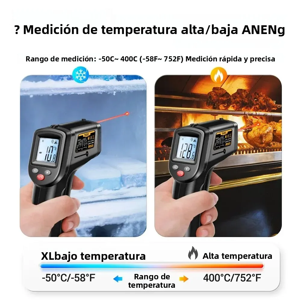 ANENG TH201 Celsius pantalla termómetro infrarrojo Digital higrómetro de pistola de medición de temperatura sin contacto altamente sensible