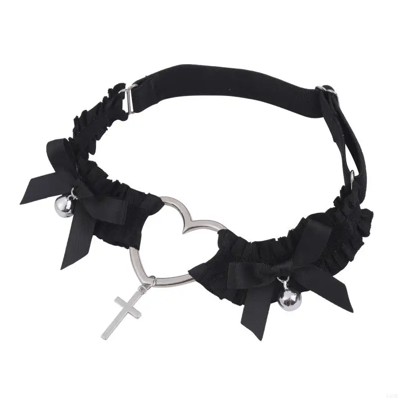 Y3NE Gothic Dây Rút Tạo Cho Túi Đeo Chéo Nơ Chuông Chân Vòng Đùi Gợi Cảm Bông Kẹp