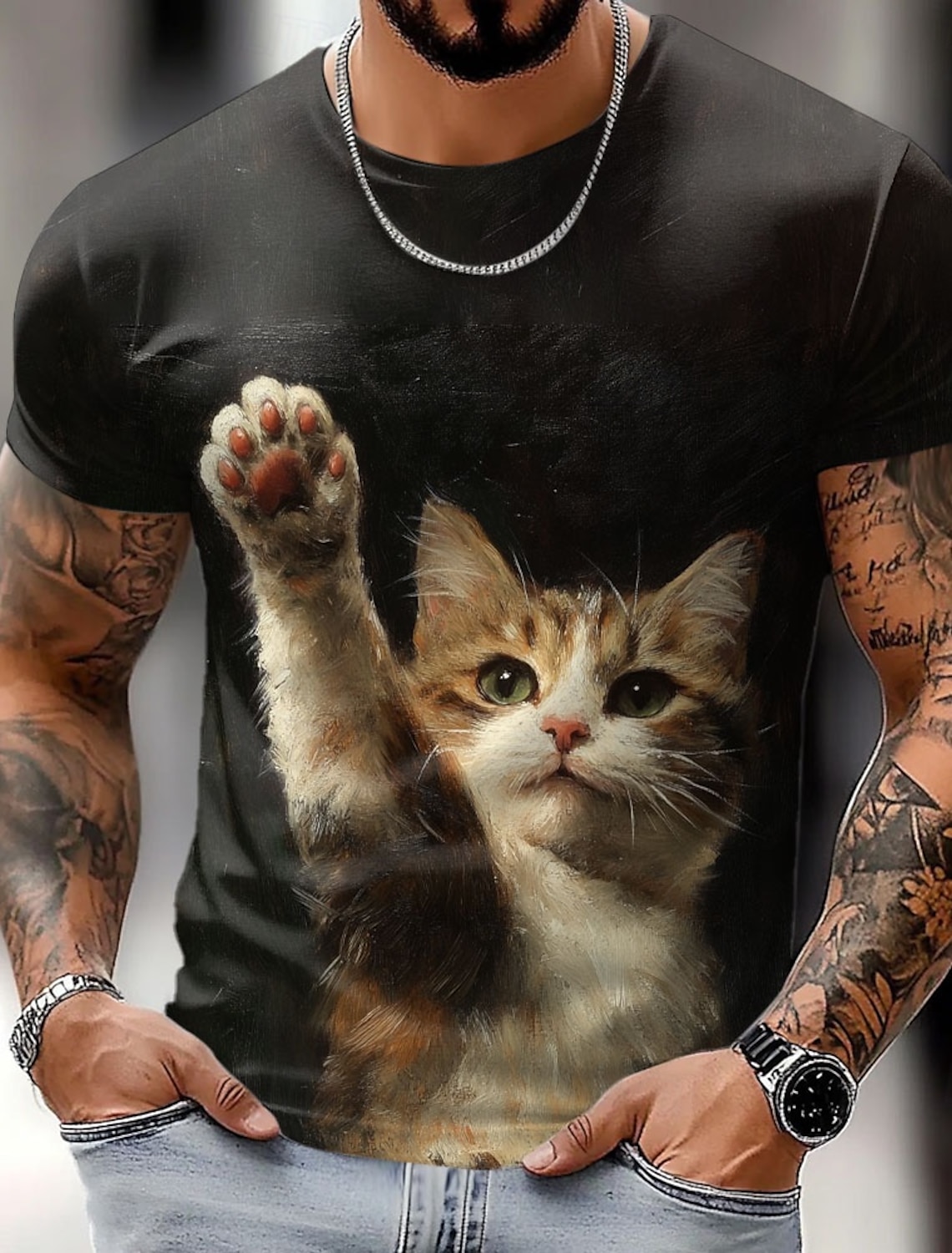 メンズ動物おかしい Tシャツ半袖 Tシャツ 3D プリント O ネックシャツ誇張デザイナーパーティー夏カジュアル衣料品アパレル