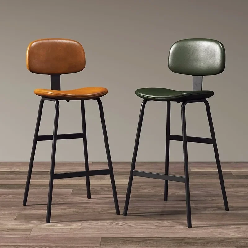 Industrial Style High Stool Soft Bag Relax Wrought Iron Simple Modern Bar Stools Italian Design Taburetes De Bar Bar Furniture