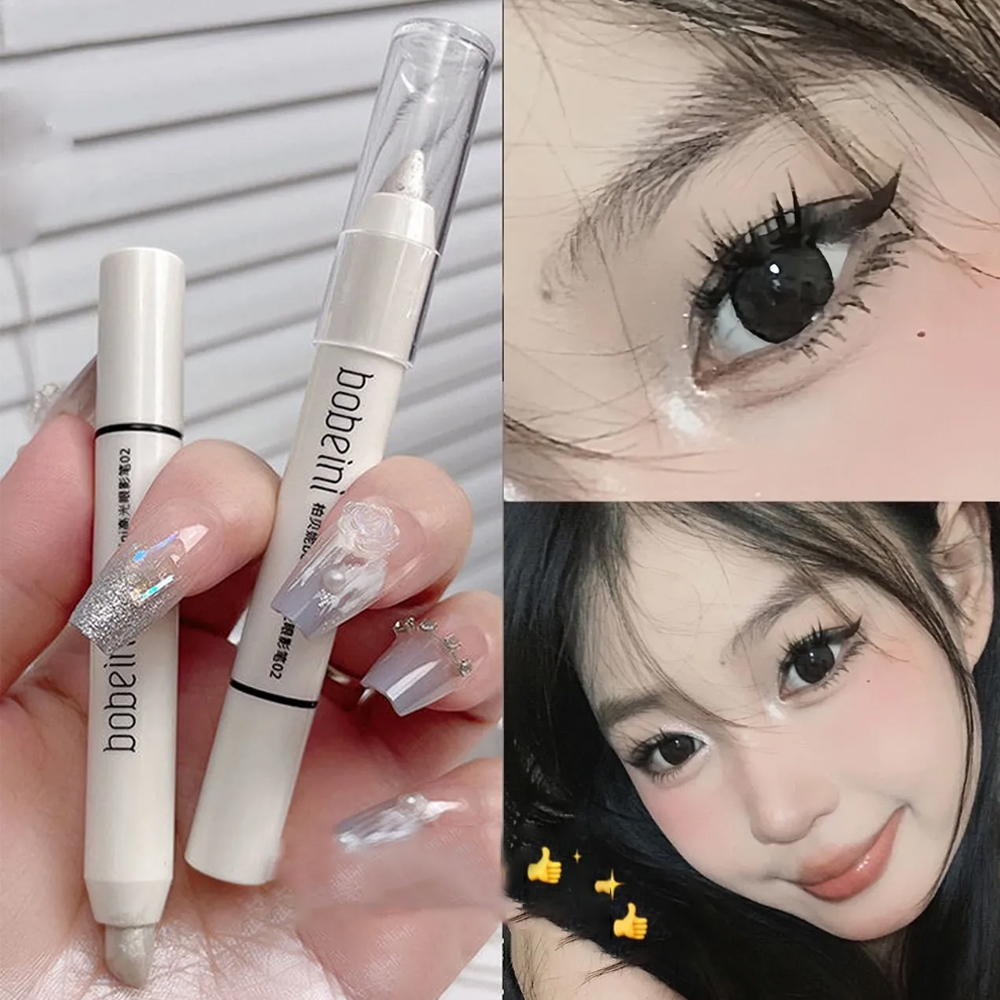 The 3-color highlighter eyeshadow pencil is waterproof and non-smudging, easy to use, matte and brightens the eyeshadow stick