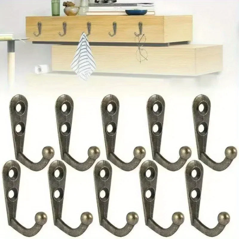 10 pçs/lote vintage fixado na parede único pino gancho retro mini tamanho cabides de bronze para roupas chaves chapéu toalha robe ganchos do banheiro
