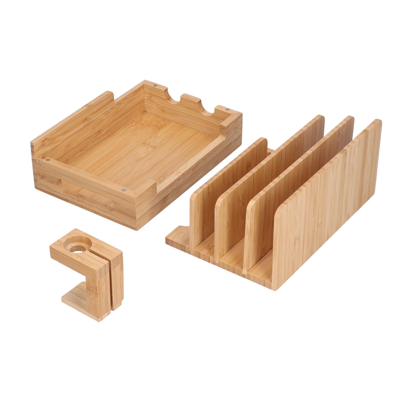 Eco-Friendly Bamboo Charging Station & Organizer for multiple Devices - Compatible & Stylish