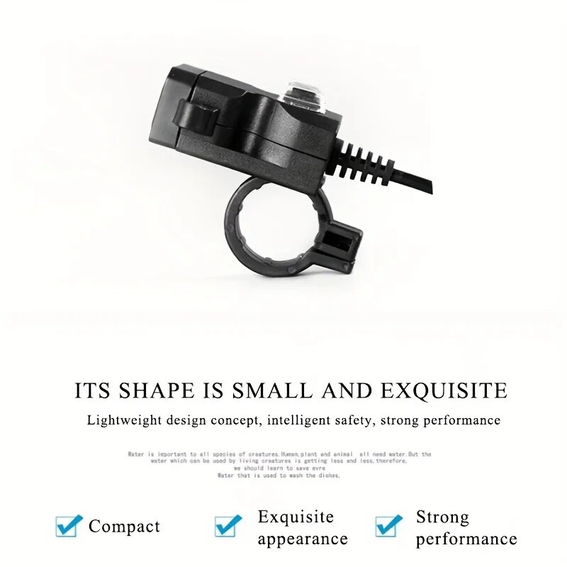 Adaptador de carregador USB duplo para motocicleta, espelho retrovisor, tomada de alimentação à prova d'água para iPhone, Samsung, Huawei, 1Pc