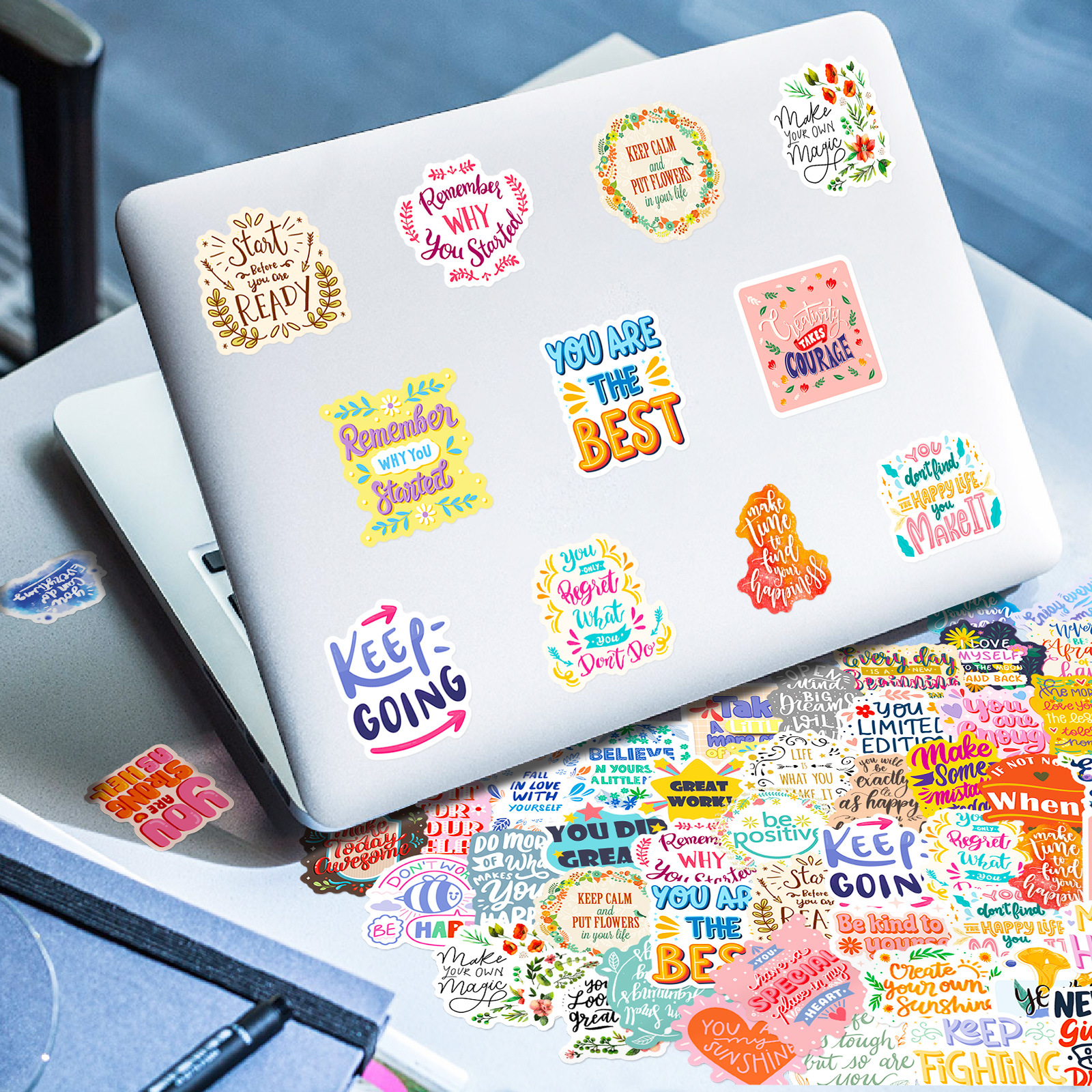 50 ชิ้นชุดสติกเกอร์สร้างแรงบันดาลใจ, สติกเกอร์สร้างแรงบันดาลใจ, สติกเกอร์บวกยืนยันสําหรับ Journaling คอมพิวเตอร์สติ๊กเกอร์แล็ปท็อป