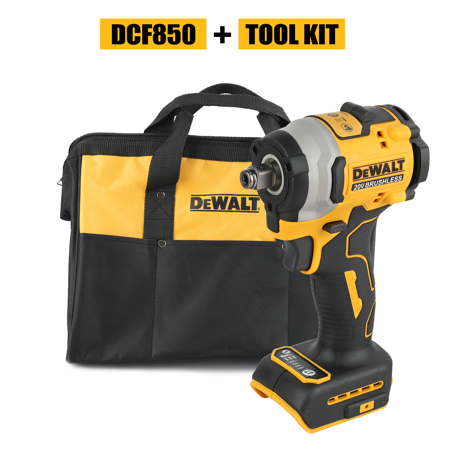 DEWALT chave de fenda elétricaDcf850compatível com bateria original DEWALT chave de fenda de impacto portátil sem escova máquina nua
