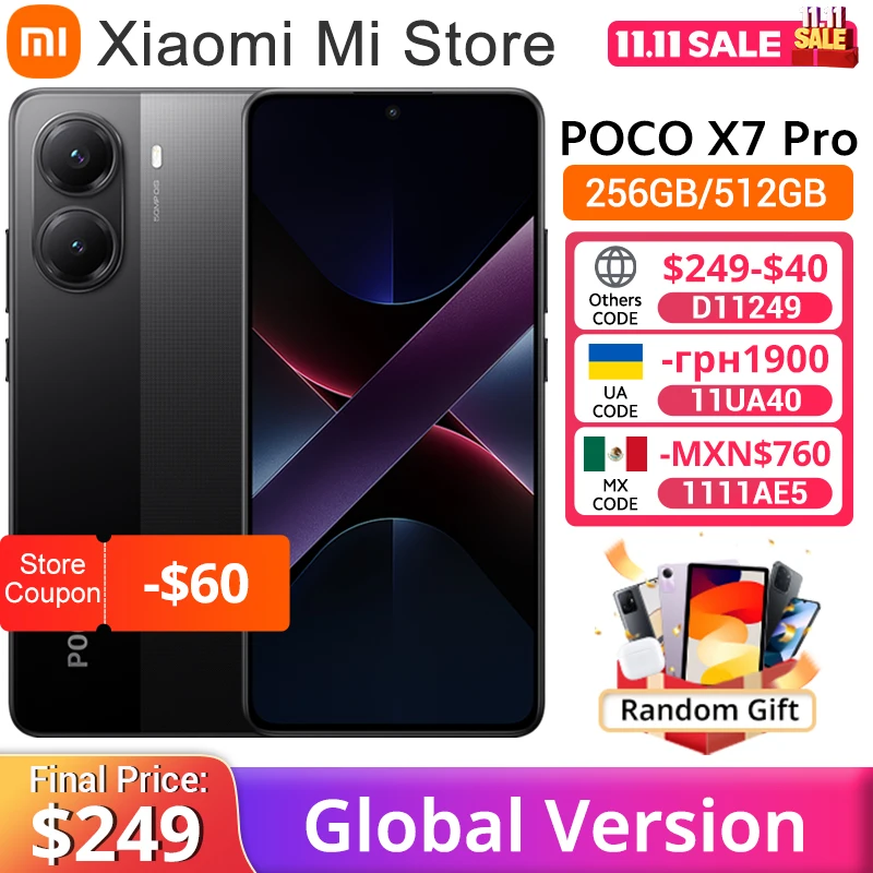 POCO X7 Pro Global Version Smartphone Dimensity 8400-Ultra HyperCharge 6000mAh 90W NFC 6.67" AMOLED display