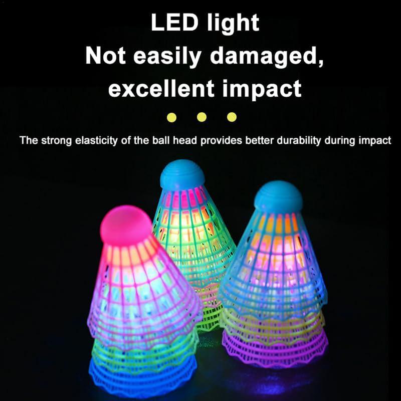 3 stücke LED Licht-up Badminton Bälle Bunte Kunststoff Badminton Shuttlecocks Kinder Badminton Training Hohe Elastizität Shuttles