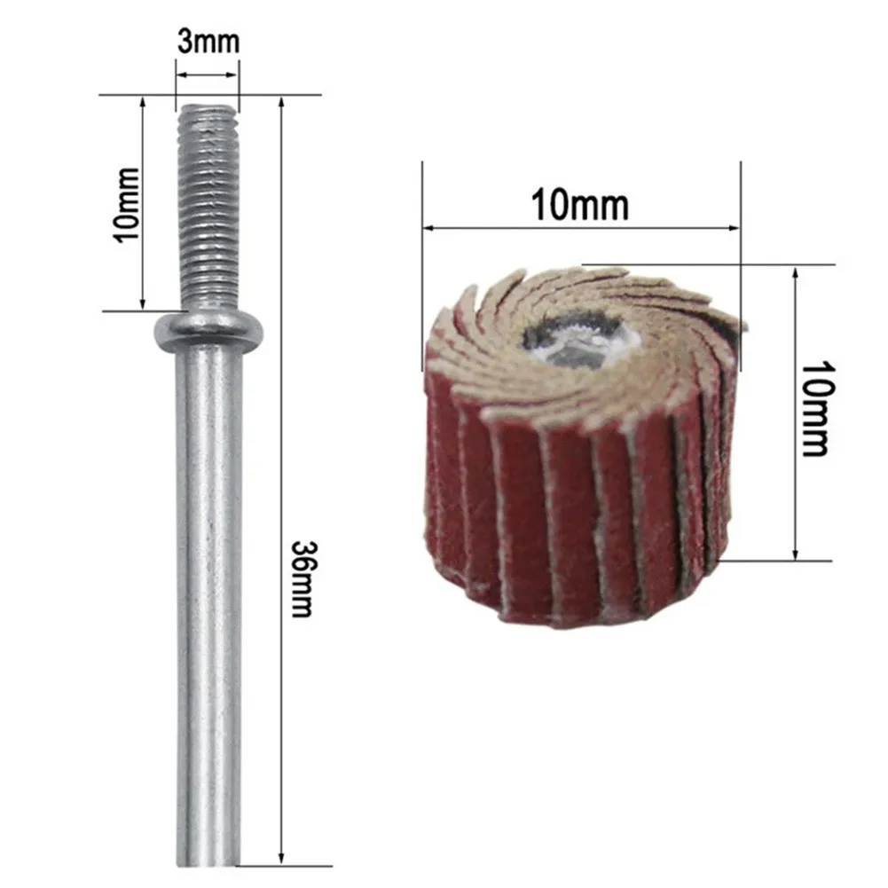 10 個 + 1 マンドレルフラップホイールディスクサンディングドリル研磨サンドペーパー 80-600 グリット研磨グラインダーロータリードレメルツール