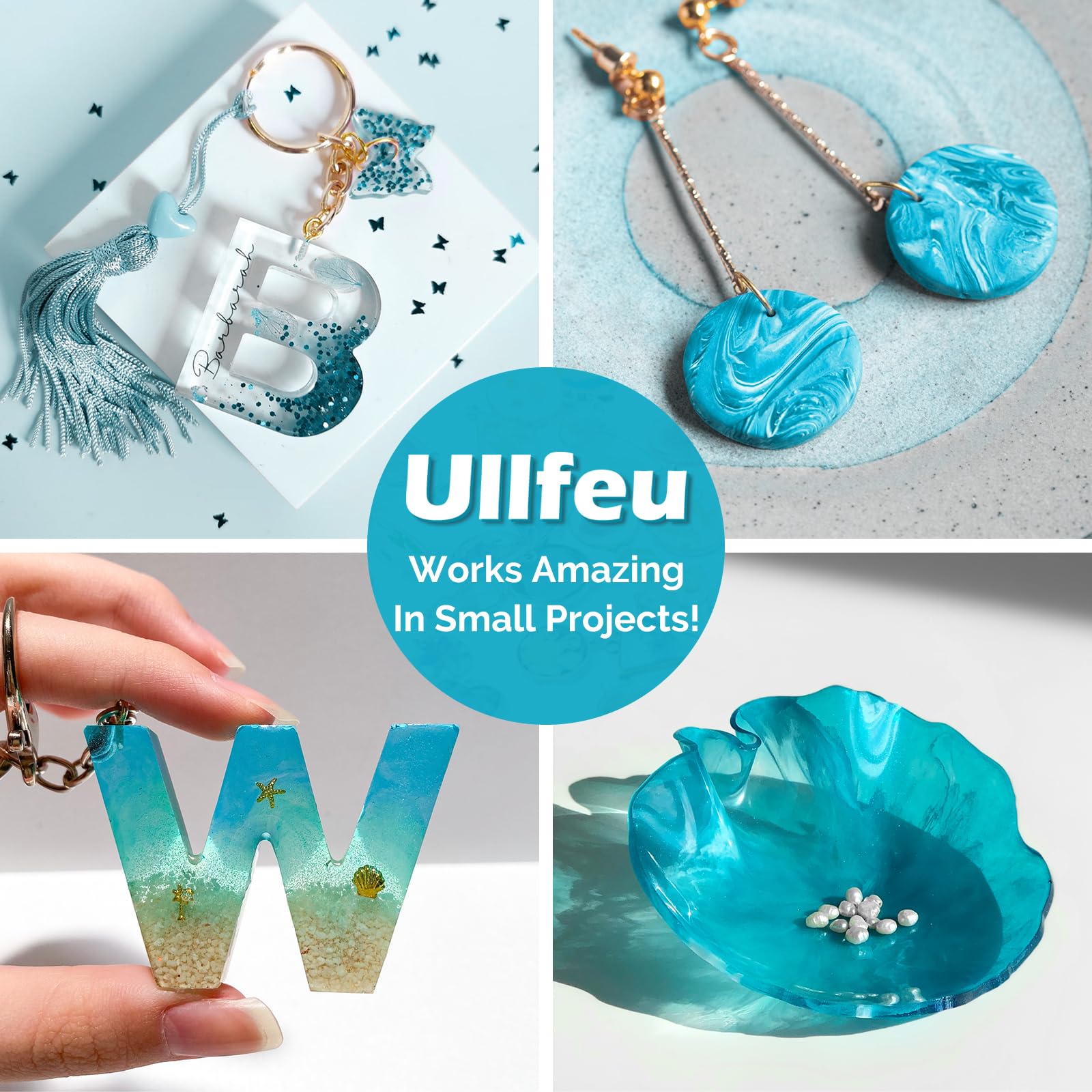 UV-hars 100-300 g/willekeurige mallen 5st - Verbeterde harde type kristalheldere ultraviolette uitharding UV-epoxyhars voor ambachtelijke sieraden maken