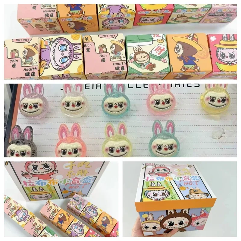 New Labubu Cute Grain Blind Box Cartoon Resin Three Dimensional Universal Stickers Doll Grabbing Machine Doll Blind Box