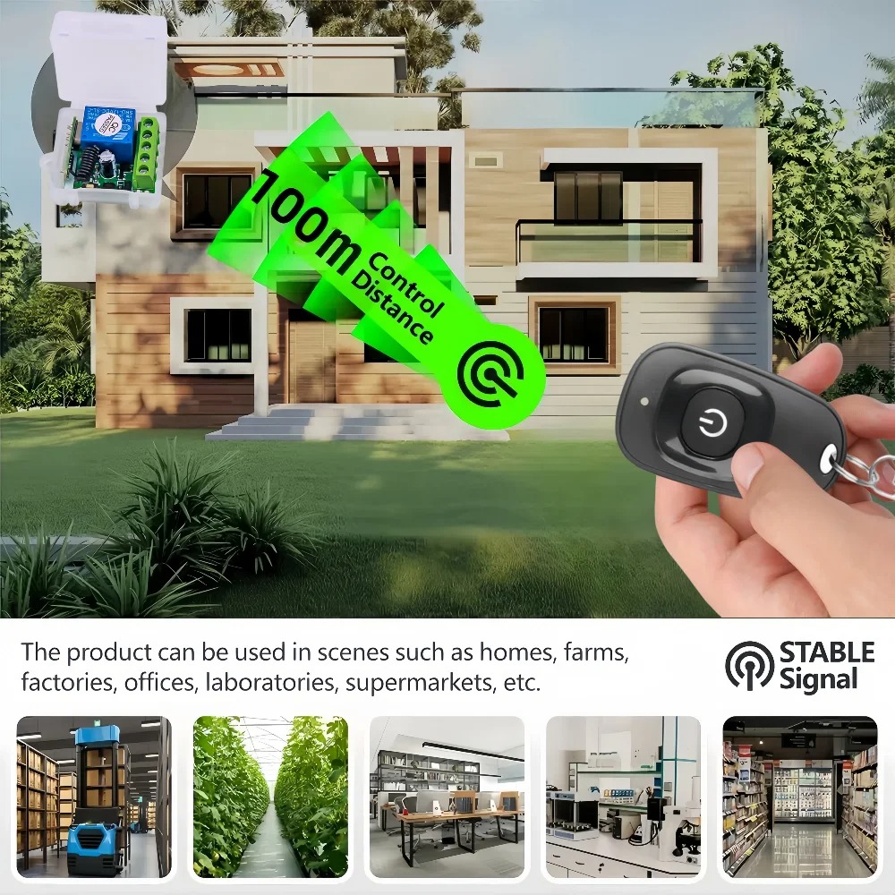 433Mhz Universal Wireless Remote Control Switch DC 12V 1CH Relay Receiver Module RF EV1527 Learning Code Transmitter